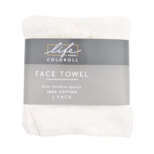 Life From Coloroll Face Towel 30x30cm 3 Pack Assorted Colours