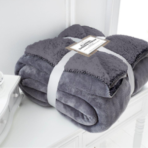 Flannel Sherpa Blanket Dual Layer Throw 150x200cm Assorted Colours