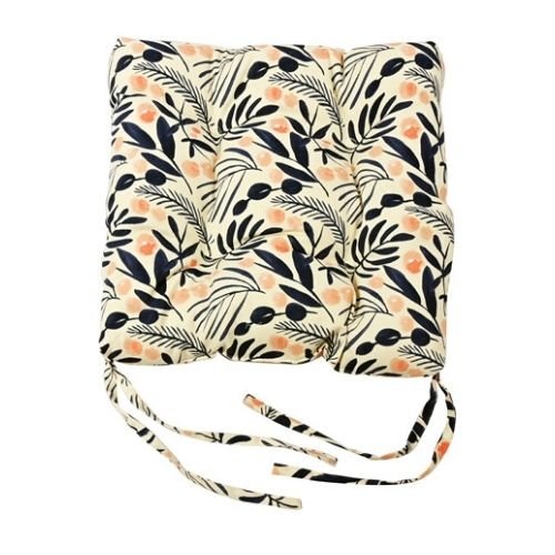 Navy & Pink Floral Seat Cushion Pad 40cm