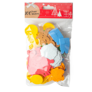 Assorted Festive Designs 100 Foam EVA Christmas Stickers