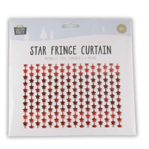 Foil Star Fringe Curtain 1m Assorted Colours