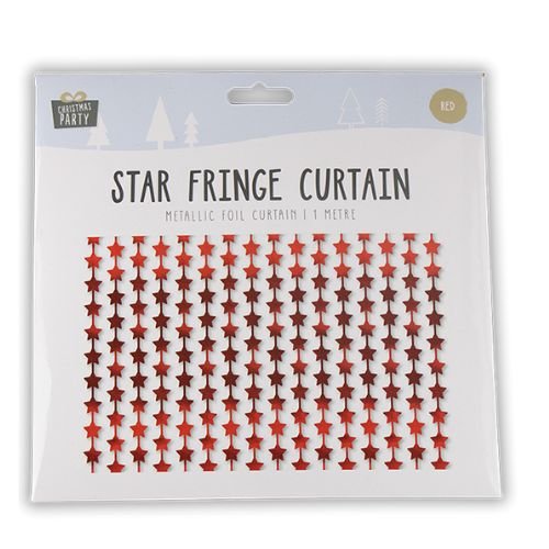 Foil Star Fringe Curtain 1m Assorted Colours