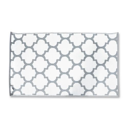 Garden Essentials Outdoor White Grey Trellis Rug Assorted Sizes