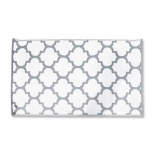Garden Essentials Outdoor White Grey Trellis Rug Assorted Sizes