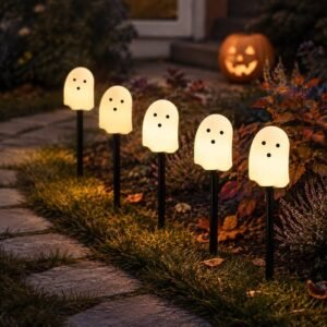 Halloween Light Up Ghost Stakes 5 Pack