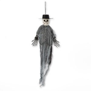 Grey Hooded Ghost Skeleton Halloween Decoration