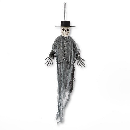 Grey Hooded Ghost Skeleton Halloween Decoration
