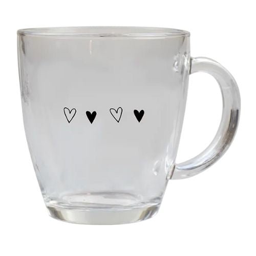 Valentine’s Printed Glass Coffee Cup 350ML Assorted Designs