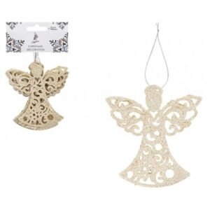 Glitter Angel Hanging Christmas Decorations 6 Pack Assorted Colours