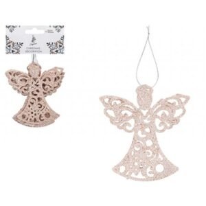 Glitter Angel Hanging Christmas Decorations 6 Pack Assorted Colours