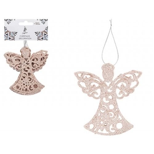 Glitter Angel Hanging Christmas Decorations 6 Pack Assorted Colours