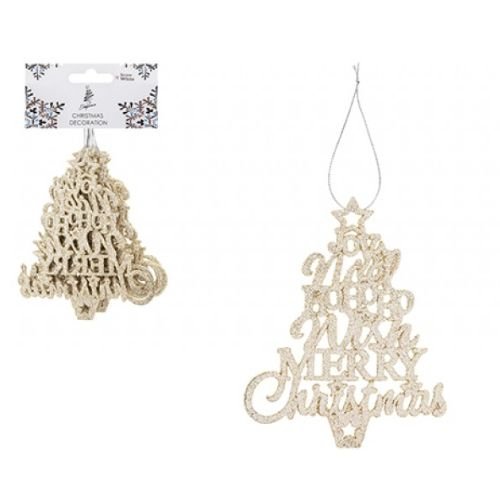 Glitter Tree Hanging Christmas Decorations 6 Pack