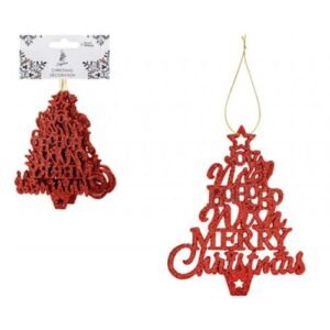 Glitter Tree Hanging Christmas Decorations 6 Pack