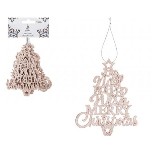Glitter Tree Hanging Christmas Decorations 6 Pack