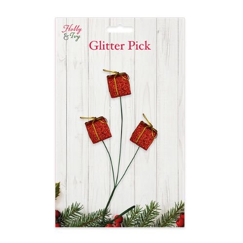 Christmas Novelty Glitter Pick Assorted Styles