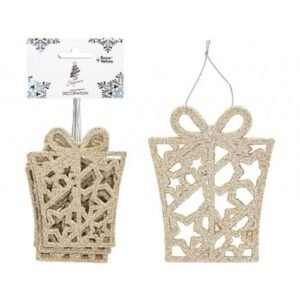 Hanging Glitter Christmas Present Decorations Assorted Colours
