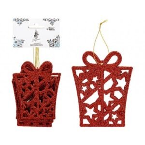 Hanging Glitter Christmas Present Decorations Assorted Colours