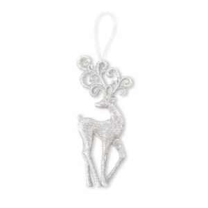 Glitter Reindeer Hanging Christmas Decoration Assorted Colours