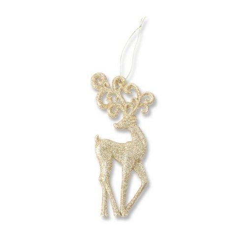 Glitter Reindeer Hanging Christmas Decoration Assorted Colours