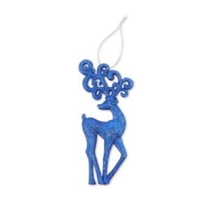 Glitter Reindeer Hanging Christmas Decoration Assorted Colours