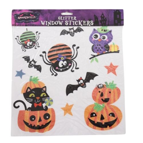 Spooksville Halloween Glitter Window Stickers 2 Designs