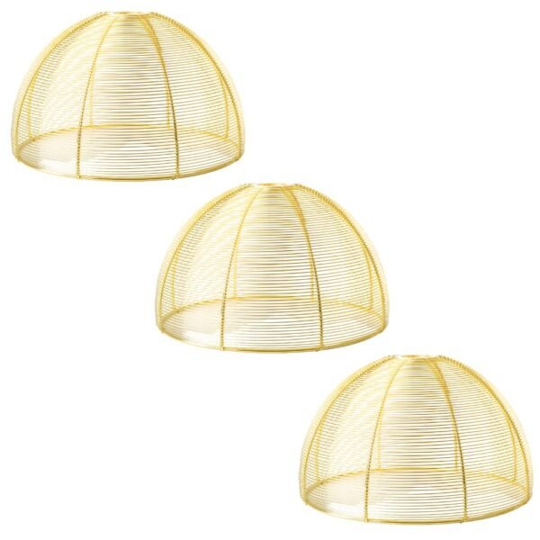 Gold Dome Metal Lampshade — Pack of 3