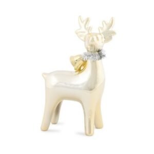 Gold Reindeer with Bells Christmas Ornament