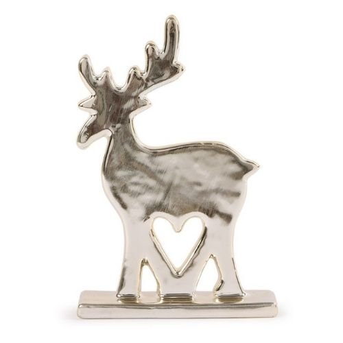 Standing Gold Reindeer Ornament with Love Heart