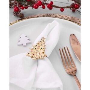 Harvey & Mason Gold Gem Christmas Tree Napkin Ring
