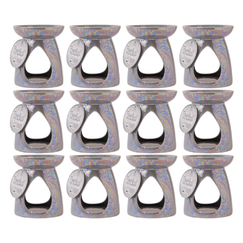 Deluxe Teardrop Pearlised Oil and Wax Melt Burner 14cm Assorted Colours
