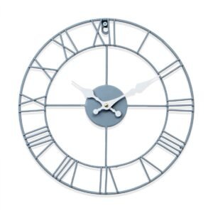 Statement Grey Roman Skeleton Clock 34cm