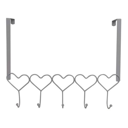 Over Door Heart Shaped Hanger Hooks in Grey