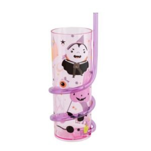 Halloween Purple Cup With Curly Straw 450ml