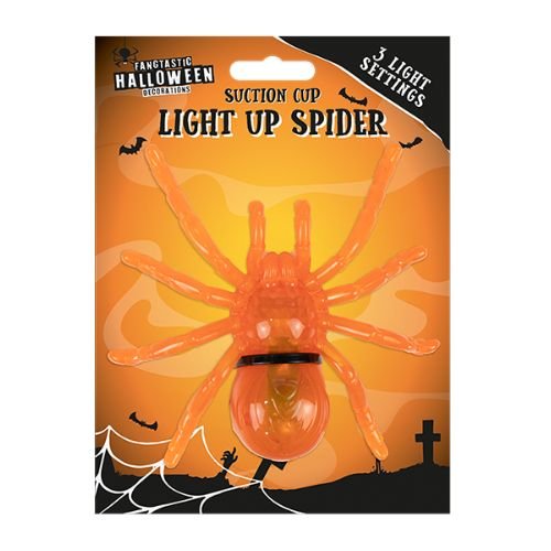 Light Up Spider With Suction Cup L13cm