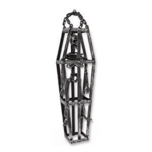 Hanging Skeleton In Cage Halloween Decoration H42cm