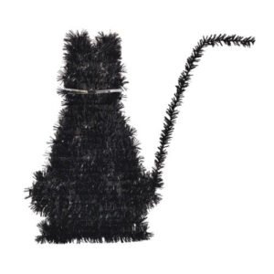 Halloween Tinsel Black Cat Decoration