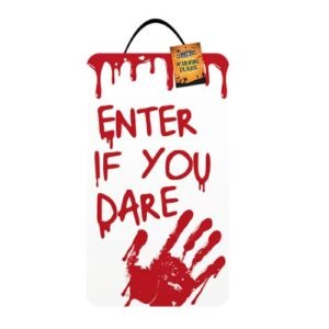 Halloween Warning Plaque Assorted Styles 40x23cm