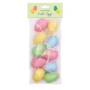 Hanging Foam Easter Egg Decorations 10 Pack