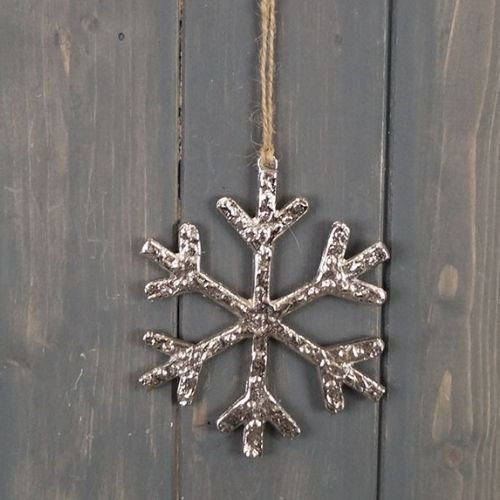 Christmas Metal Hanging Snowflake 12cm