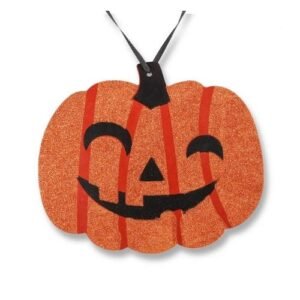 Wooden Glitter Pumpkin Hanging Halloween Decoration