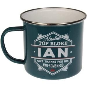Enamel Personalised Coffee Mug Ian