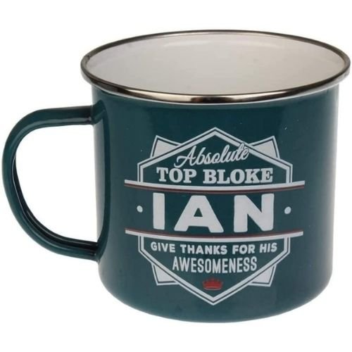 Enamel Personalised Coffee Mug Ian