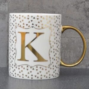 Initial K Straight Sided Gold Mug