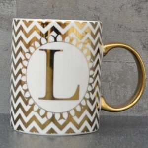 Initial L Straight Sided Gold Mug