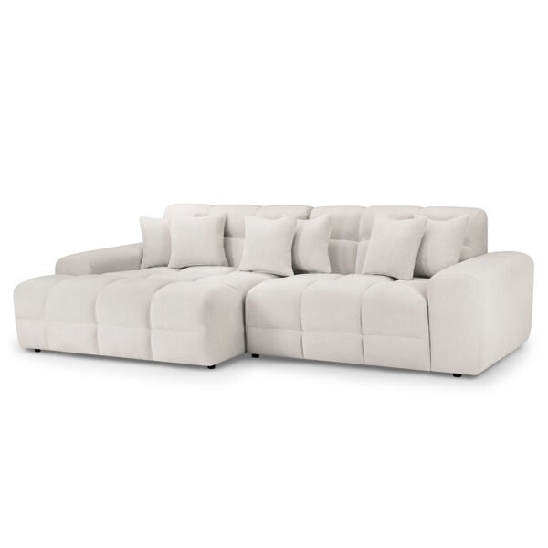Jisaro Fabric Left Hand Corner Sofa In Beige