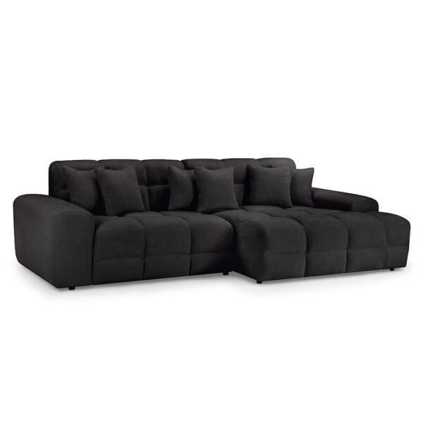 Jisaro Fabric Right Hand Corner Sofa In Black