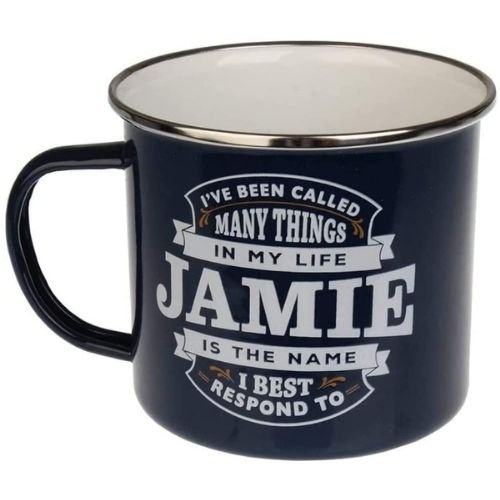 Enamel Personalised Coffee Mug Jamie