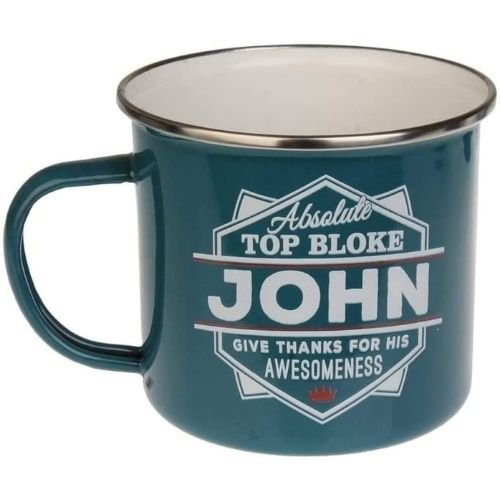 Enamel Personalised Coffee Mug John