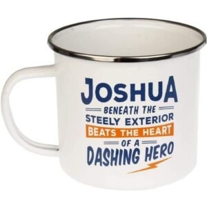 Enamel Personalised Coffee Mug Joshua