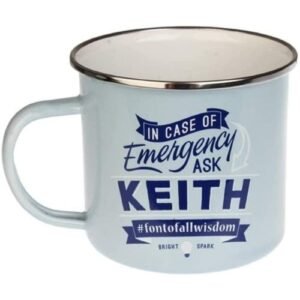 Enamel Personalised Coffee Mug Keith